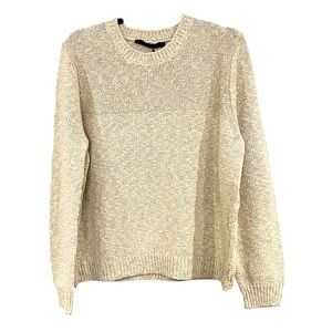NWT Jenni Kayne Cream Cotton Linen Crewneck Sweater Natural XXL